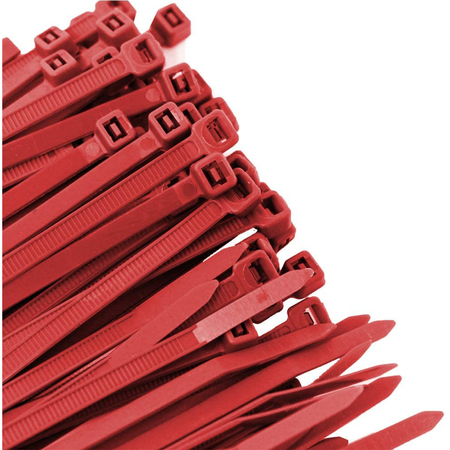 US CABLE TIES Cable Tie, 11 in., 50 lb, Red Nylon, 100PK SD11RD100